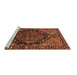 Sideview of Machine Washable Persian Brown Traditional Rug, wshtr580brn