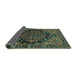 Sideview of Persian Turquoise Traditional Rug, tr580turq