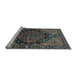 Sideview of Machine Washable Persian Light Blue Traditional Rug, wshtr580lblu