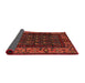 Sideview of Traditional Dark Sienna Brown Persian Rug, tr581