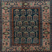 Square Machine Washable Persian Light Blue Traditional Rug, wshtr581lblu