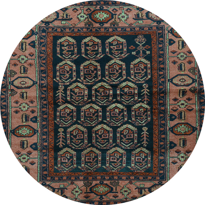Round Persian Light Blue Traditional Rug, tr581lblu
