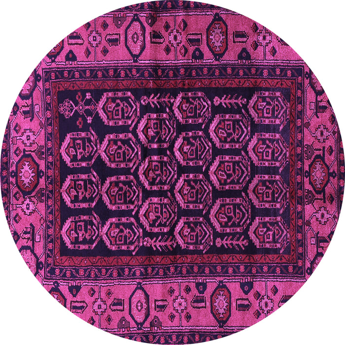 Round Persian Purple Traditional Rug, tr581pur