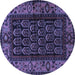 Round Persian Blue Traditional Rug, tr581blu