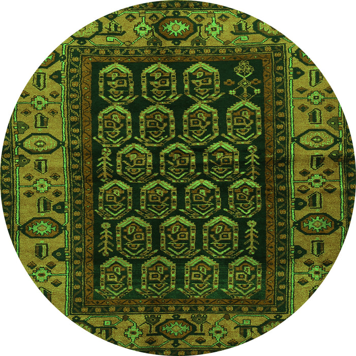 Square Persian Green Traditional Rug, tr581grn