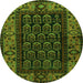 Square Persian Green Traditional Rug, tr581grn