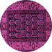 Round Machine Washable Persian Purple Traditional Area Rugs, wshtr581pur