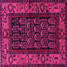 Square Machine Washable Persian Pink Traditional Rug, wshtr581pnk