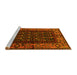 Sideview of Machine Washable Persian Yellow Traditional Rug, wshtr581yw