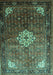Machine Washable Persian Turquoise Traditional Area Rugs, wshtr582turq
