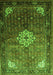 Serging Thickness of Machine Washable Persian Green Traditional Area Rugs, wshtr582grn