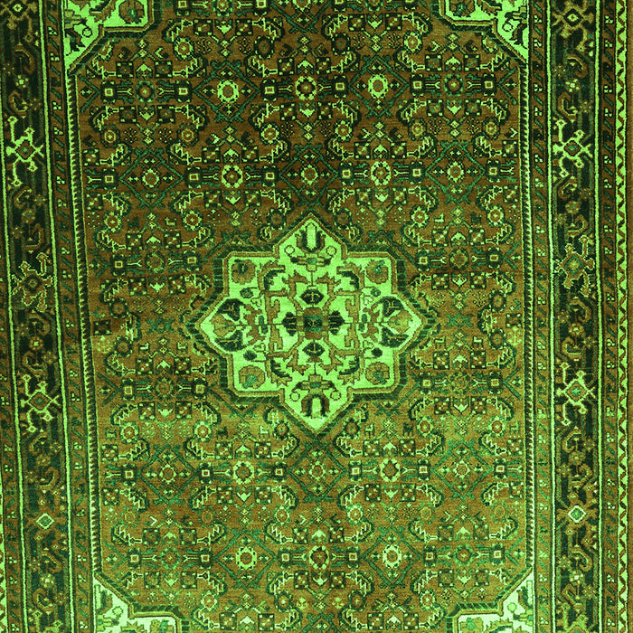 Serging Thickness of Machine Washable Persian Green Traditional Area Rugs, wshtr582grn