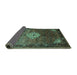 Sideview of Persian Turquoise Traditional Rug, tr582turq