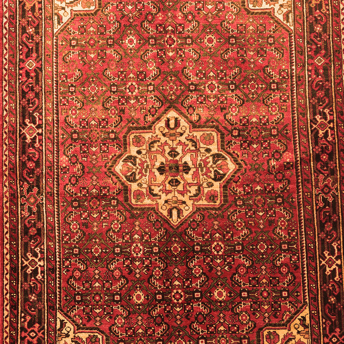 Serging Thickness of Machine Washable Persian Orange Traditional Area Rugs, wshtr582org