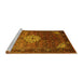 Sideview of Machine Washable Persian Yellow Traditional Rug, wshtr582yw