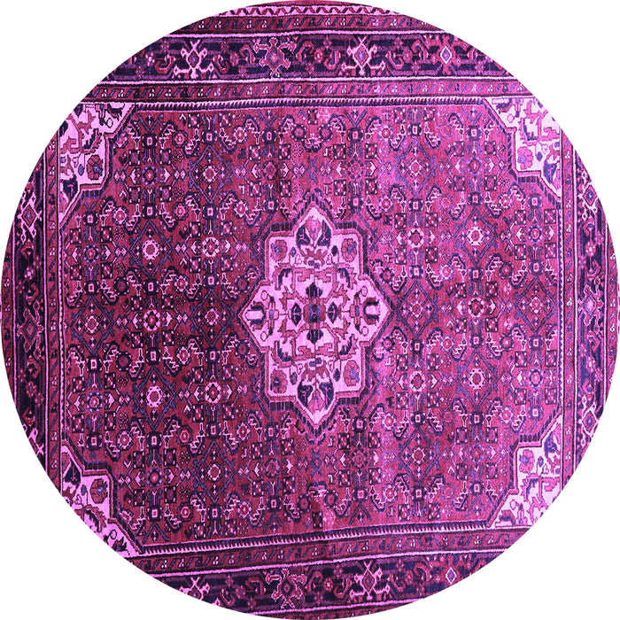 Round Persian Purple Traditional Rug, tr582pur