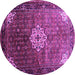 Round Persian Purple Traditional Rug, tr582pur