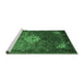 Sideview of Machine Washable Persian Emerald Green Traditional Area Rugs, wshtr582emgrn