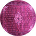 Round Persian Pink Traditional Rug, tr582pnk