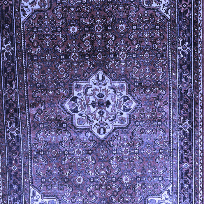 Machine Washable Persian Blue Traditional Rug, wshtr582blu