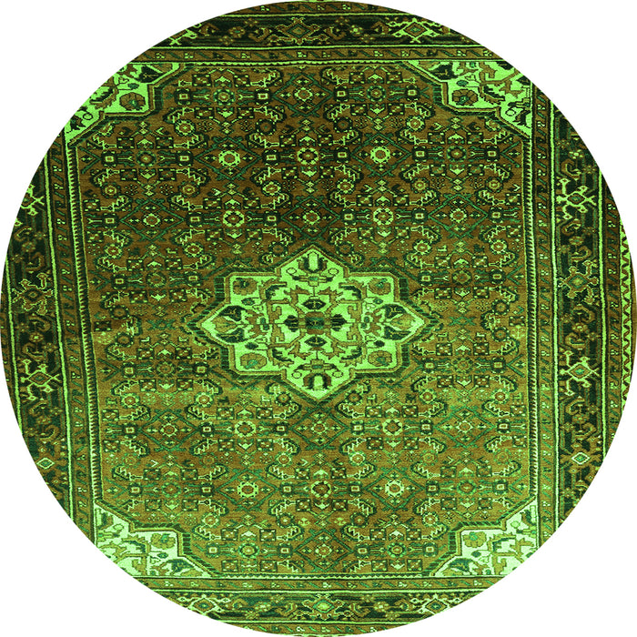 Square Persian Green Traditional Rug, tr582grn