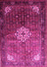 Machine Washable Persian Pink Traditional Rug, wshtr582pnk