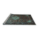 Sideview of Machine Washable Persian Light Blue Traditional Rug, wshtr582lblu
