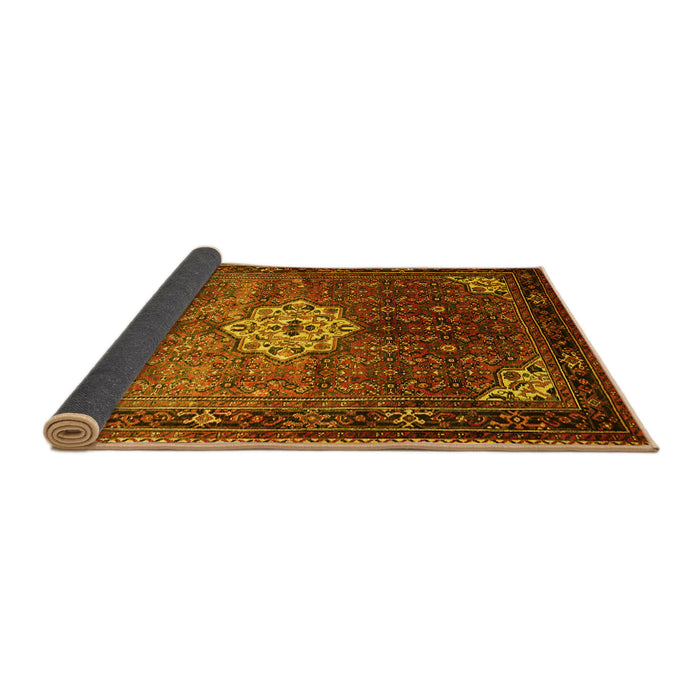 Sideview of Persian Yellow Traditional Rug, tr582yw