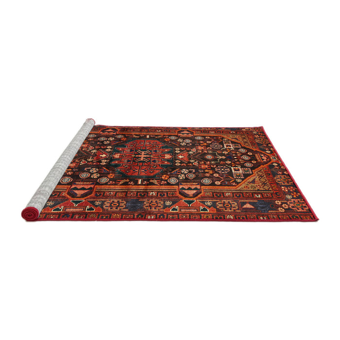 Sideview of Machine Washable Traditional Sienna Brown Rug, wshtr583