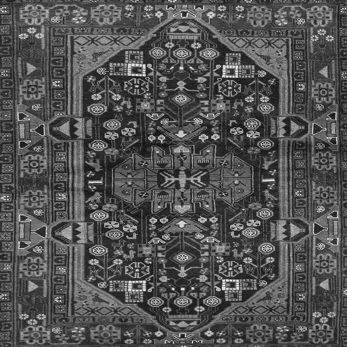 Round Machine Washable Persian Gray Traditional Rug, wshtr583gry