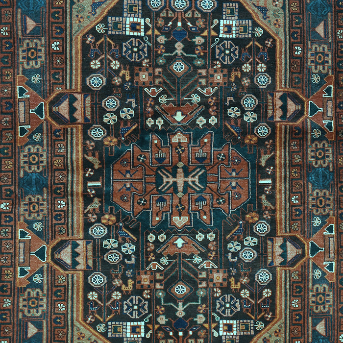 Machine Washable Persian Light Blue Traditional Rug, wshtr583lblu