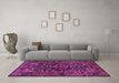 Machine Washable Persian Purple Traditional Area Rugs in a Living Room, wshtr583pur