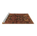 Sideview of Machine Washable Persian Brown Traditional Rug, wshtr583brn