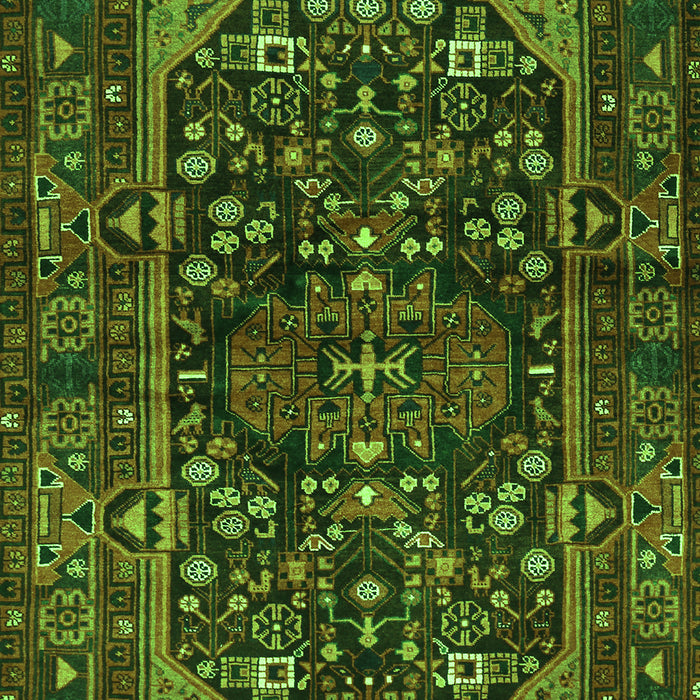 Serging Thickness of Machine Washable Persian Green Traditional Area Rugs, wshtr583grn