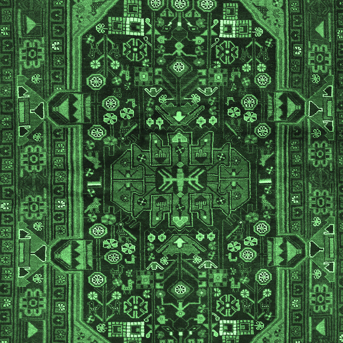 Machine Washable Persian Emerald Green Traditional Area Rugs, wshtr583emgrn