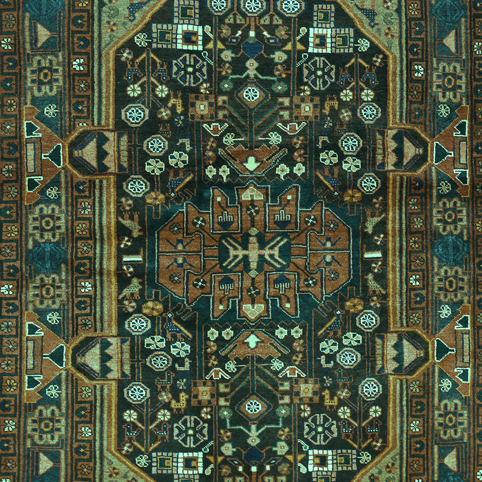 Machine Washable Persian Turquoise Traditional Area Rugs, wshtr583turq