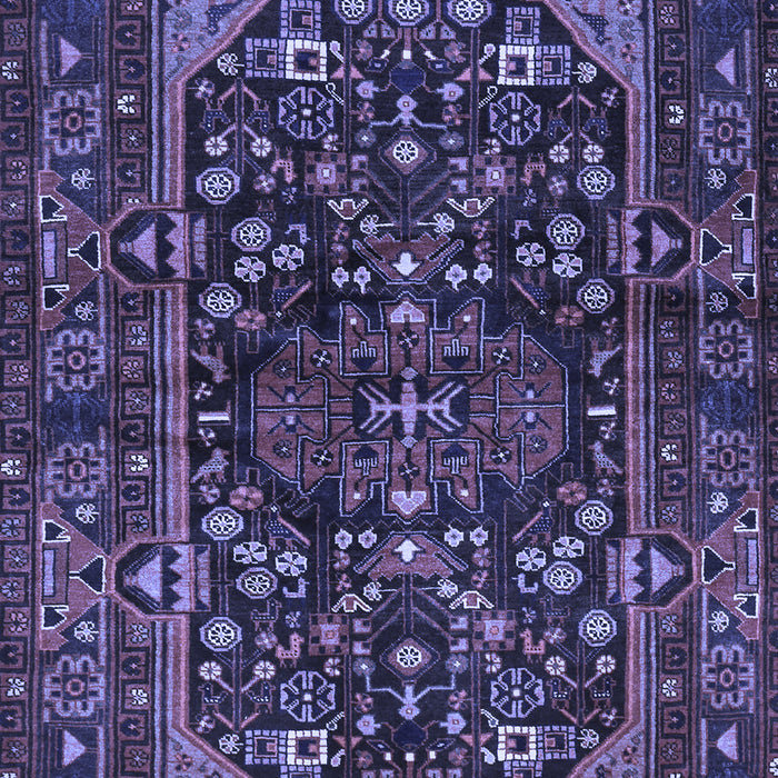 Machine Washable Persian Blue Traditional Rug, wshtr583blu