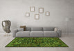 Machine Washable Persian Green Traditional Area Rugs in a Living Room,, wshtr583grn