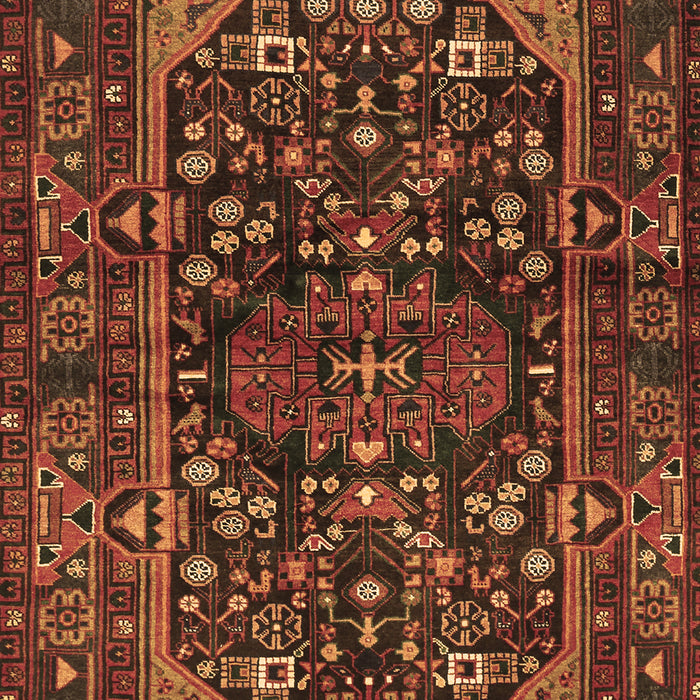 Machine Washable Persian Brown Traditional Rug, wshtr583brn
