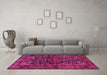 Machine Washable Persian Pink Traditional Rug in a Living Room, wshtr583pnk