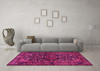 Machine Washable Persian Pink Traditional Rug, wshtr583pnk