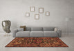 Machine Washable Persian Brown Traditional Rug in a Living Room,, wshtr583brn