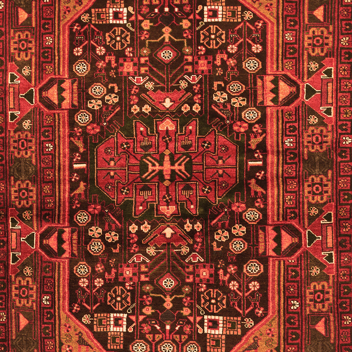 Serging Thickness of Machine Washable Persian Orange Traditional Area Rugs, wshtr583org