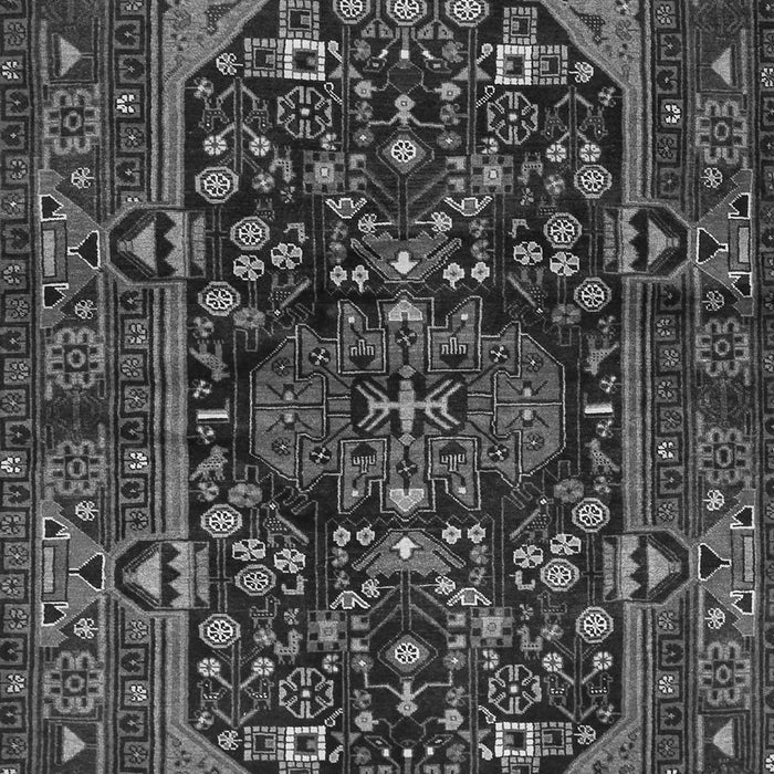 Serging Thickness of Machine Washable Persian Gray Traditional Rug, wshtr583gry