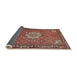 Sideview of Traditional Saffron Red Persian Rug, tr584