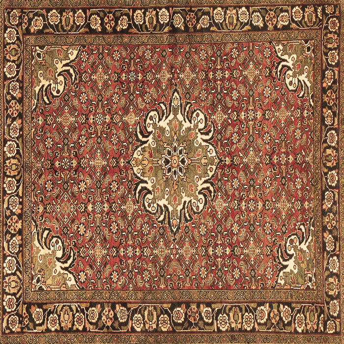 Square Machine Washable Persian Brown Traditional Rug, wshtr584brn