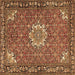 Square Machine Washable Persian Brown Traditional Rug, wshtr584brn