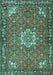 Machine Washable Persian Turquoise Traditional Area Rugs, wshtr584turq