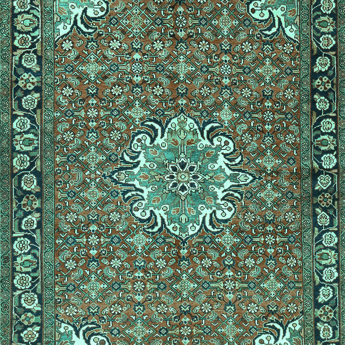 Machine Washable Persian Turquoise Traditional Area Rugs, wshtr584turq