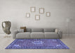 Machine Washable Persian Blue Traditional Rug in a Living Room, wshtr584blu